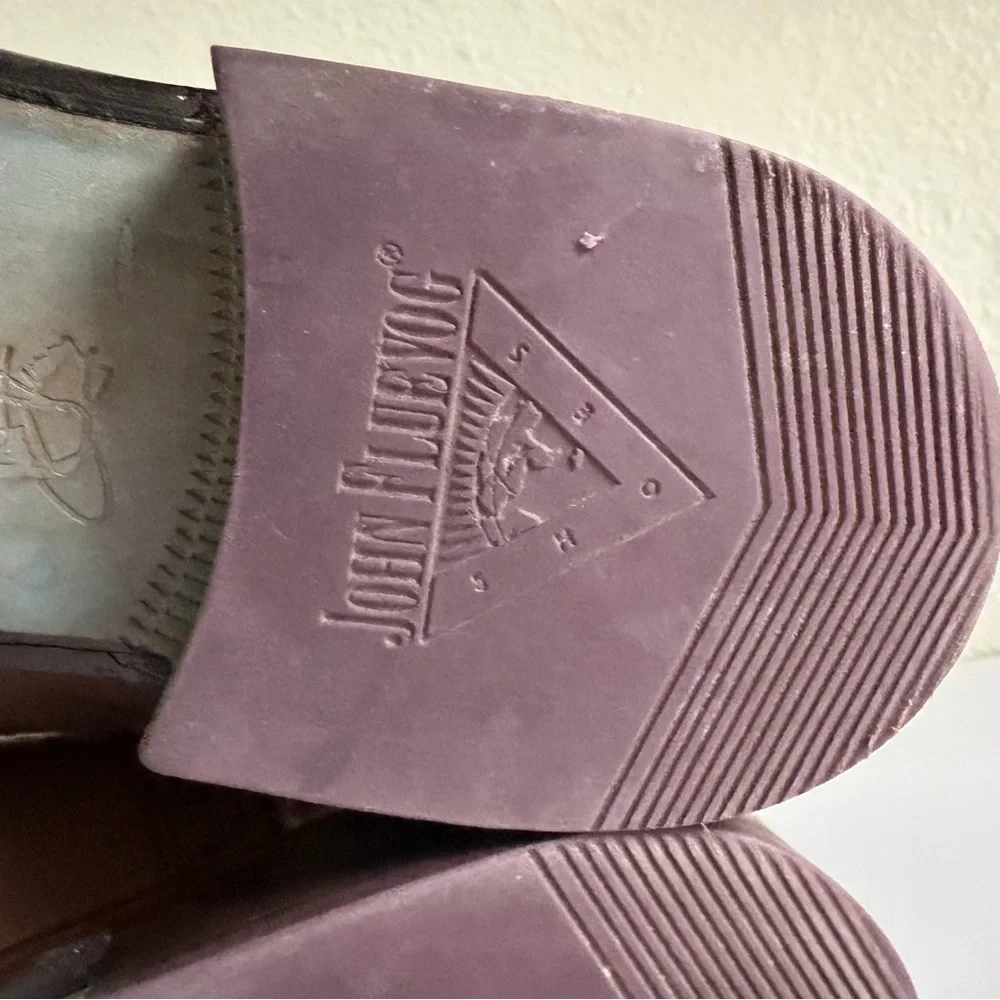 John Fluevog City Angels Damascus Classic Brogued Oxfords Grey Croc Womens US 10